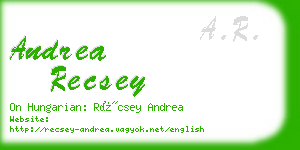 andrea recsey business card